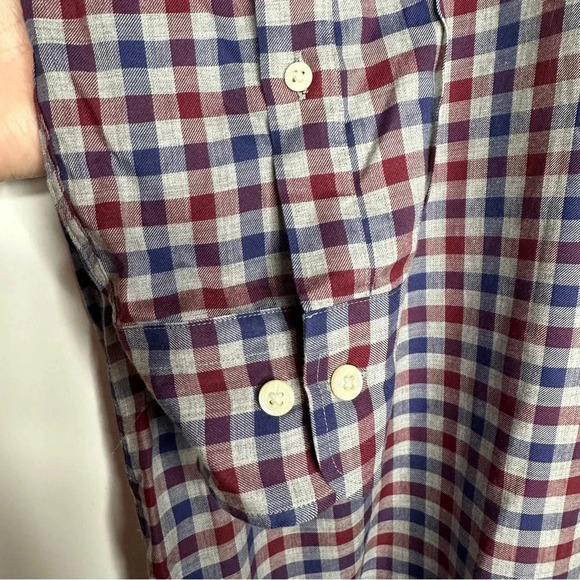 Peter Millar Dunbritton Cotton Sport Shirt in British Grey Size Large - Picture 5 of 9